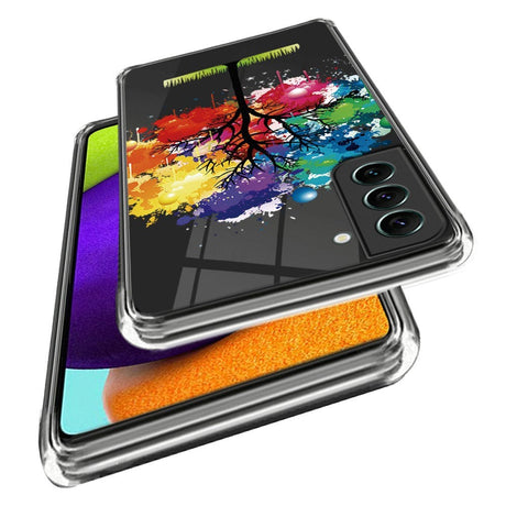 Samsung Galaxy S23 Plastic Transparent Case w. Motive - Colorful Tree