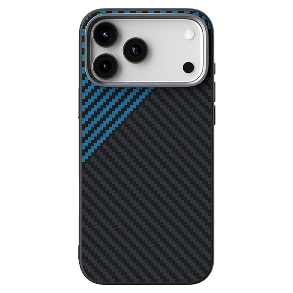 iPhone 18 Pro / 17 Pro ABEEL Hybrid Case with Carbon Fiber Texture - MagSafe Compatible - Black / Blue