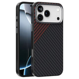 iPhone 18 Pro / 17 Pro ABEEL Hybrid Case with Carbon Fiber Texture - MagSafe Compatible - Black / Red