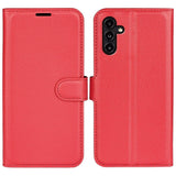 Samsung Galaxy A14 (5G) PU Litchi Leather Wallet Case - Red