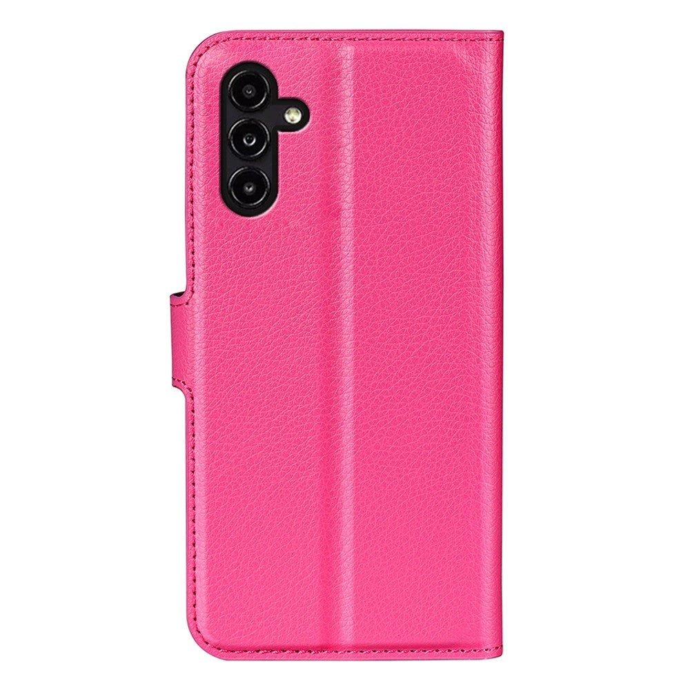 Samsung Galaxy A14 (5G) PU Litchi Leather Wallet Case - Dark Pink