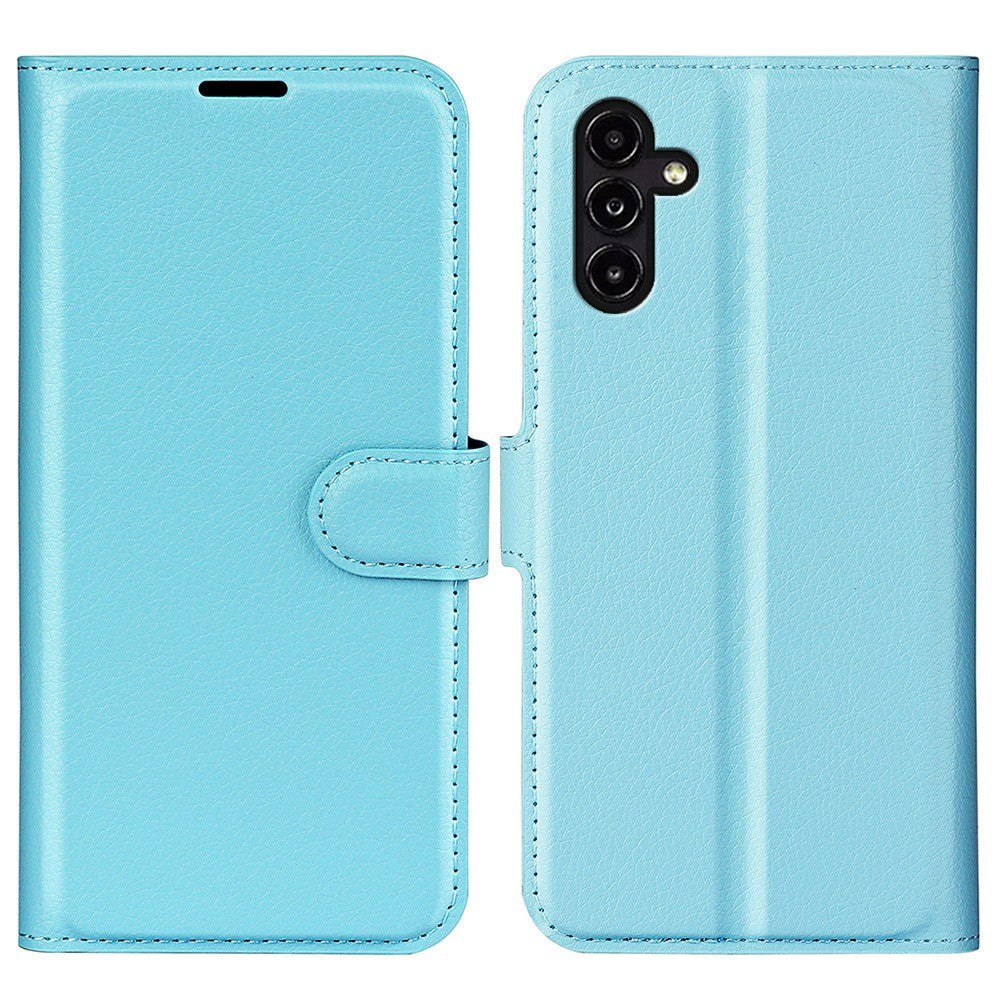 Samsung Galaxy A14 (5G) PU Litchi Leather Wallet Case - Blue