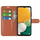 Samsung Galaxy A14 (5G) PU Litchi Leather Wallet Case - Brown