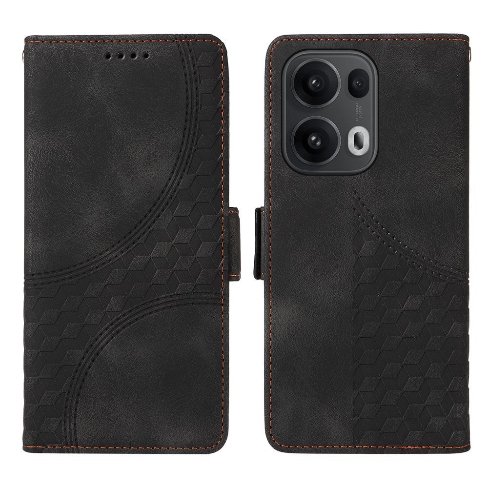Oppo Reno14 Pro (5G) / Reno13 Pro (5G) Faux Leather Flip Case with Print - Black