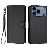 iPhone 18 Pro Max / 17 Pro Max EIDERWOOD Faux Leather Flip Case with Strap - Black