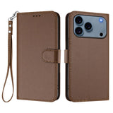 iPhone 18 Pro Max / 17 Pro Max EIDERWOOD Faux Leather Flip Case with Strap - Brown