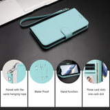 iPhone 18 Pro Max / 17 Pro Max EIDERWOOD Faux Leather Flip Case with Strap - Light Blue