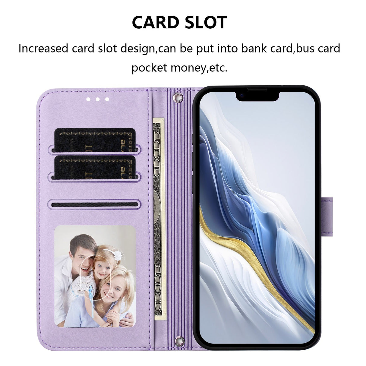 iPhone 18 Pro Max / 17 Pro Max EIDERWOOD Faux Leather Flip Case with Strap - Light Purple