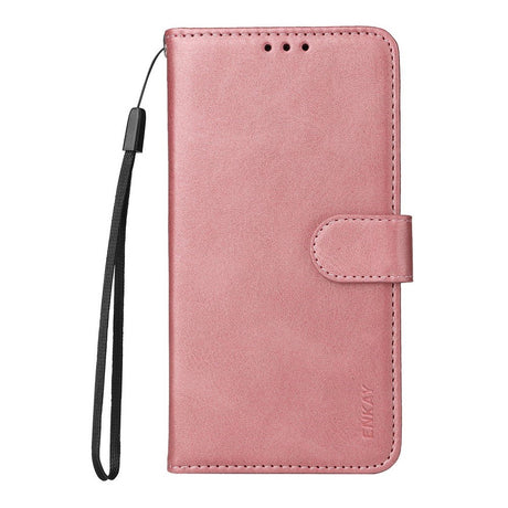 EIDERWOOD iPhone 17 2-in-1 Faux Leather Flip Case with Screen Protector Glass - Pink