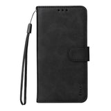 EIDERWOOD iPhone Air 2-in-1 Faux Leather Flip Case with Screen Protector Glass - Black