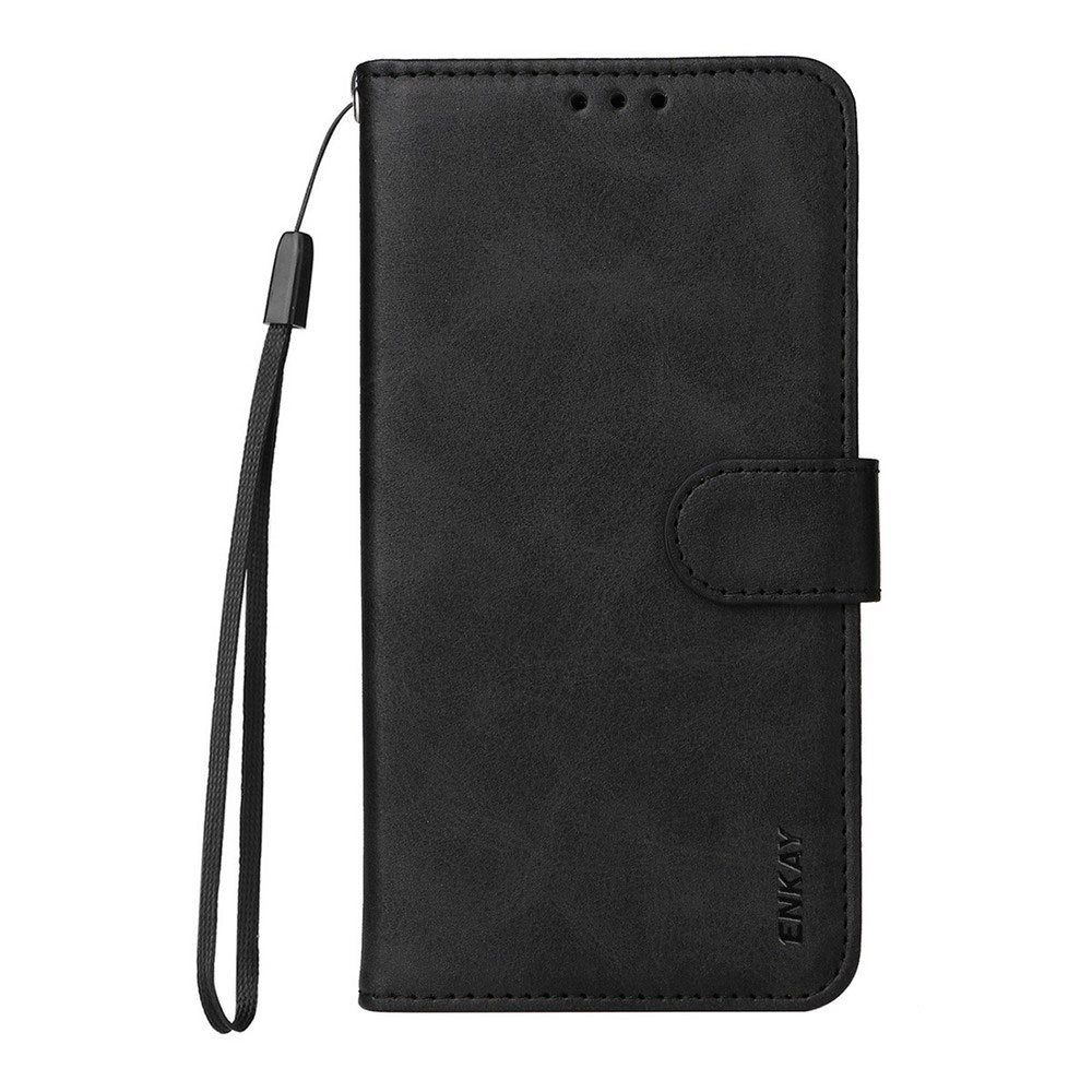 EIDERWOOD iPhone 17 Pro 2-in-1 Faux Leather Flip Case with Screen Protector Glass - Black