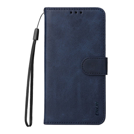 EIDERWOOD iPhone 17 Pro 2-in-1 Faux Leather Flip Case with Screen Protector Glass - Blue