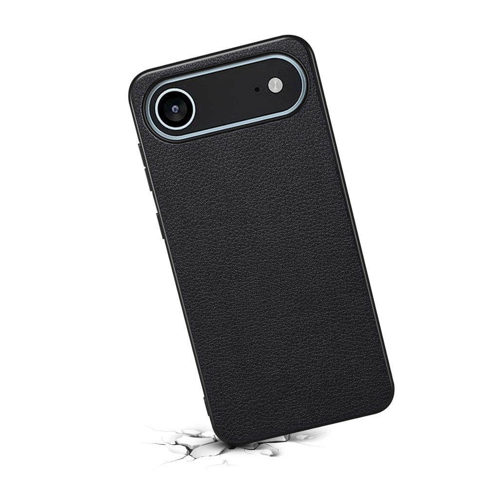 EIDERWOOD iPhone Air Hybrid Plastic Case with Leather Texture - Black