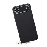 EIDERWOOD iPhone Air Hybrid Plastic Case with Leather Texture - Black