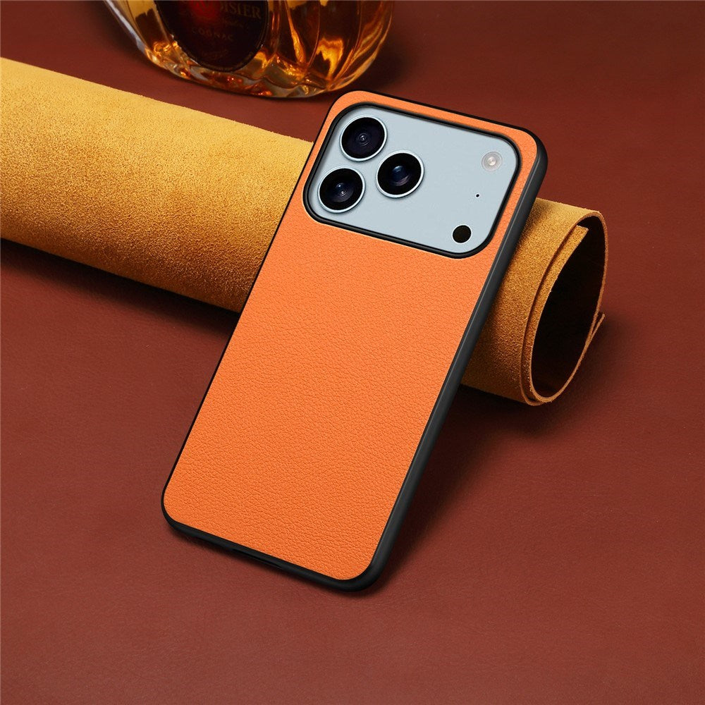 EIDERWOOD iPhone 17 Pro Hybrid Plastic Case with Leather Texture - Orange