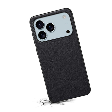 EIDERWOOD iPhone 17 Pro Hybrid Plastic Case with Leather Texture - Black