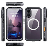 EIDERWOOD iPhone 17 Waterproof Craftsman Case with Screen Protector & Strap - MagSafe Compatible - Black