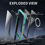 EIDERWOOD iPhone 17 Pro Max Waterproof Craftsman Case with Screen Protector & Strap - MagSafe Compatible - Blue