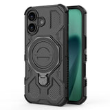 EIDERWOOD iPhone 17 Tough Case with Magnetic Kickstand - MagSafe Compatible - Black