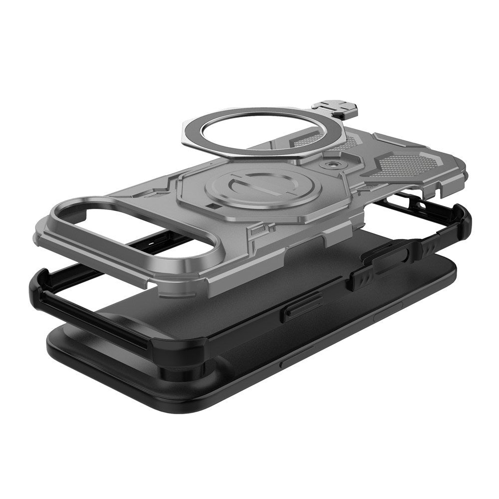 EIDERWOOD iPhone Air Tough Case with Magnetic Kickstand - MagSafe Compatible - Grey