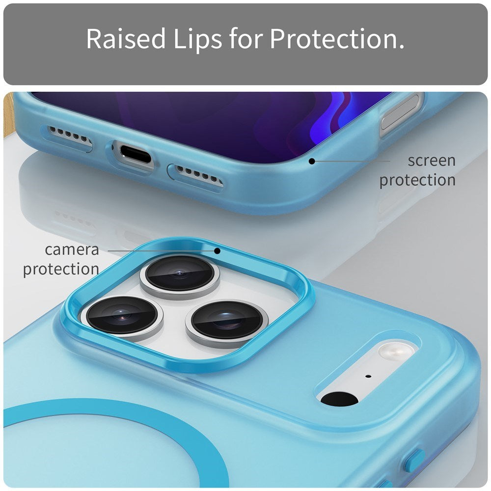 EIDERWOOD iPhone 17 Pro Max Hybrid Plastic Case - MagSafe Compatible - Matt Transparent / Blue