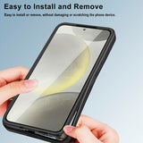 EIDERWOOD Samsung Galaxy S25 FE 2-in-1 Plastic Case with Built-In Screen Protector - Blue