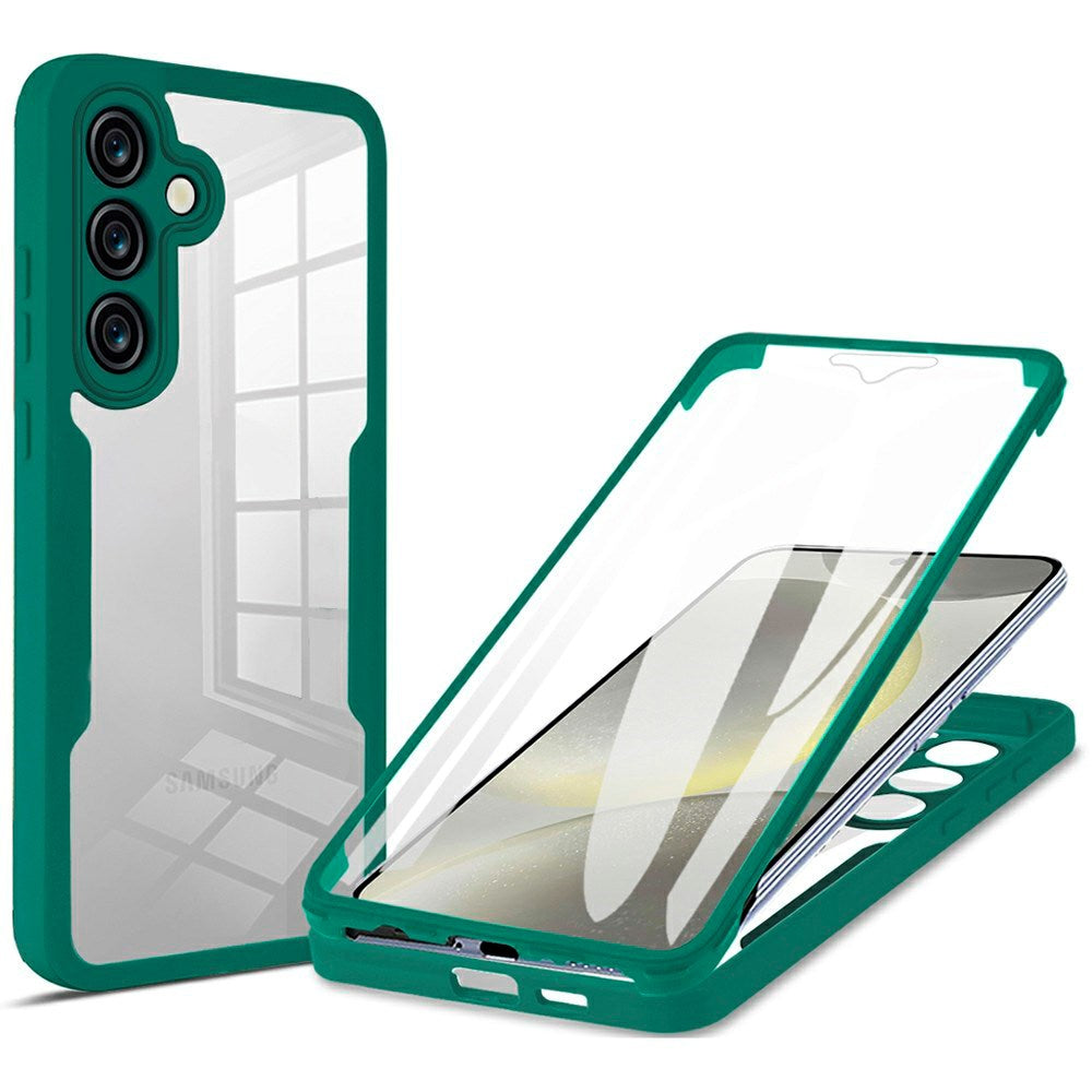 EIDERWOOD Samsung Galaxy S25 FE 2-in-1 Plastic Case with Built-In Screen Protector - Green