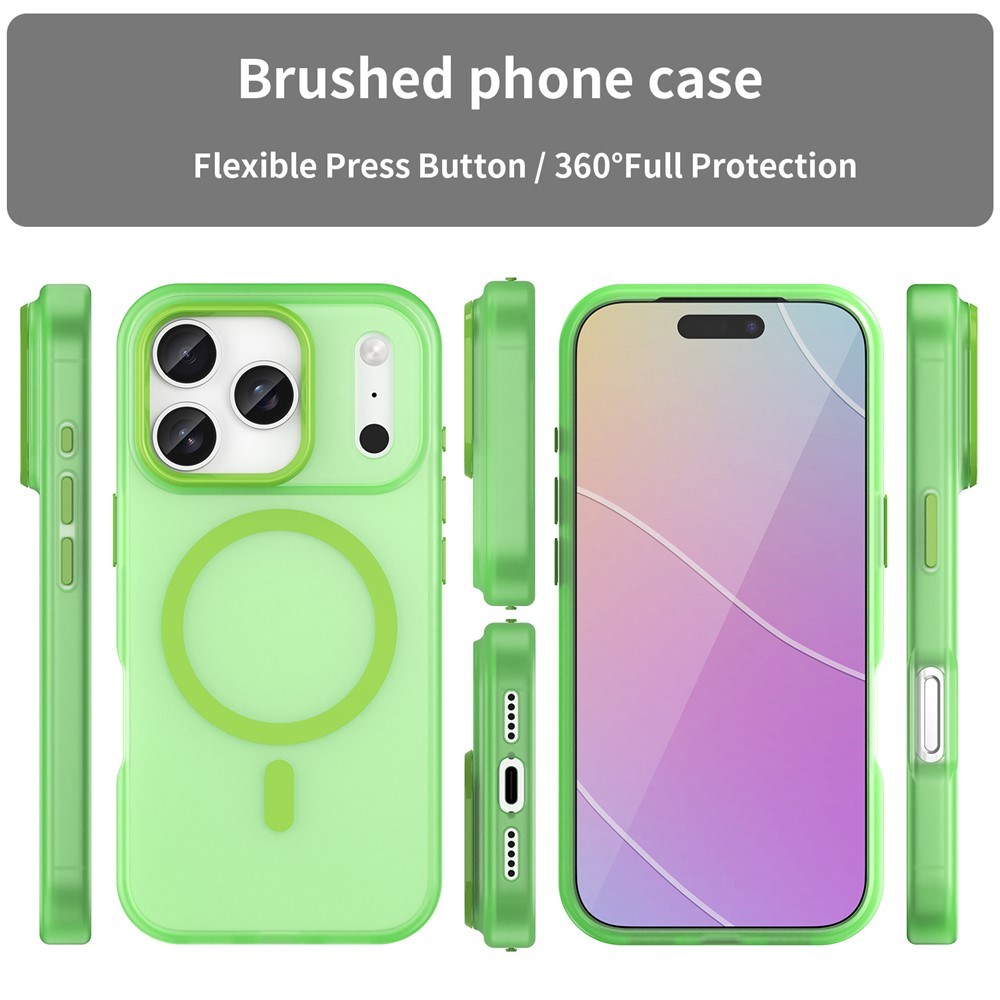 EIDERWOOD iPhone 17 Pro Hybrid Plastic Case - MagSafe Compatible - Matt Transparent / Green