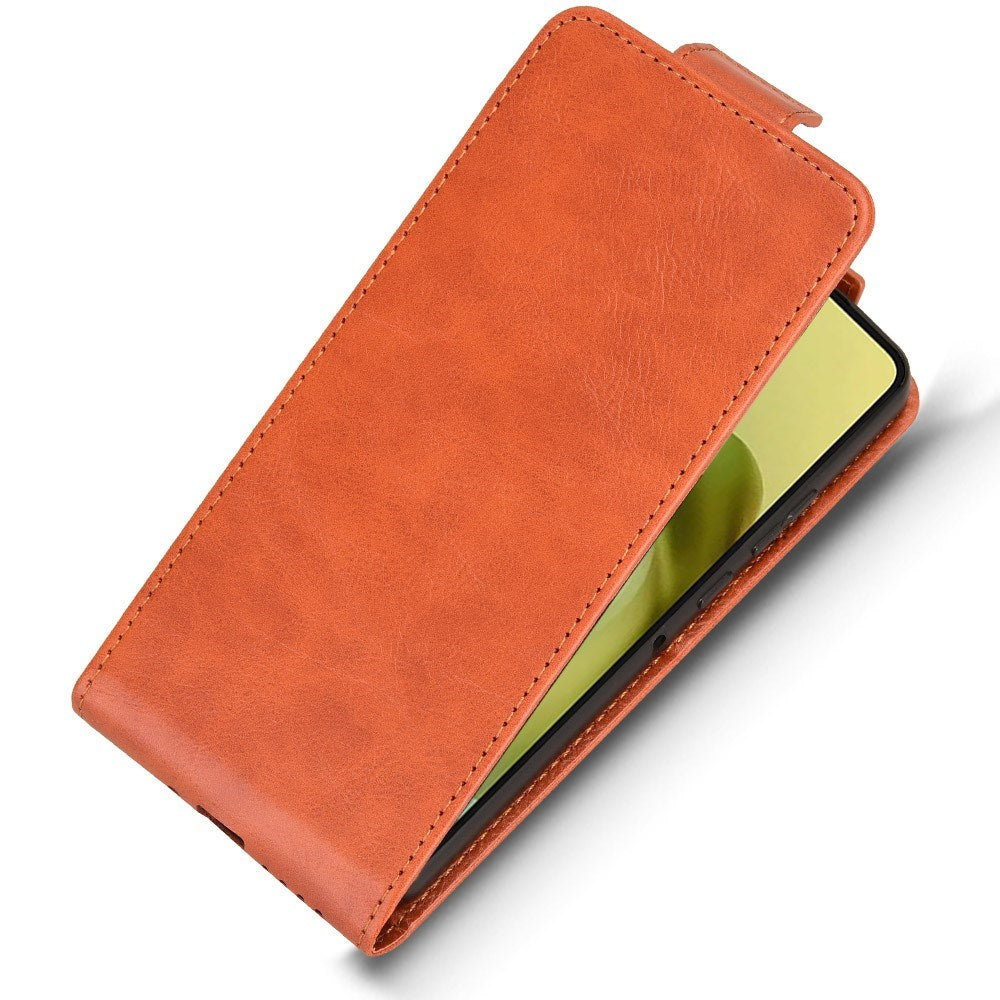 EIDERWOOD Motorola Moto G86 Power Vertical Faux Leather Flip Case with Card Holder & Stand Function - Orange