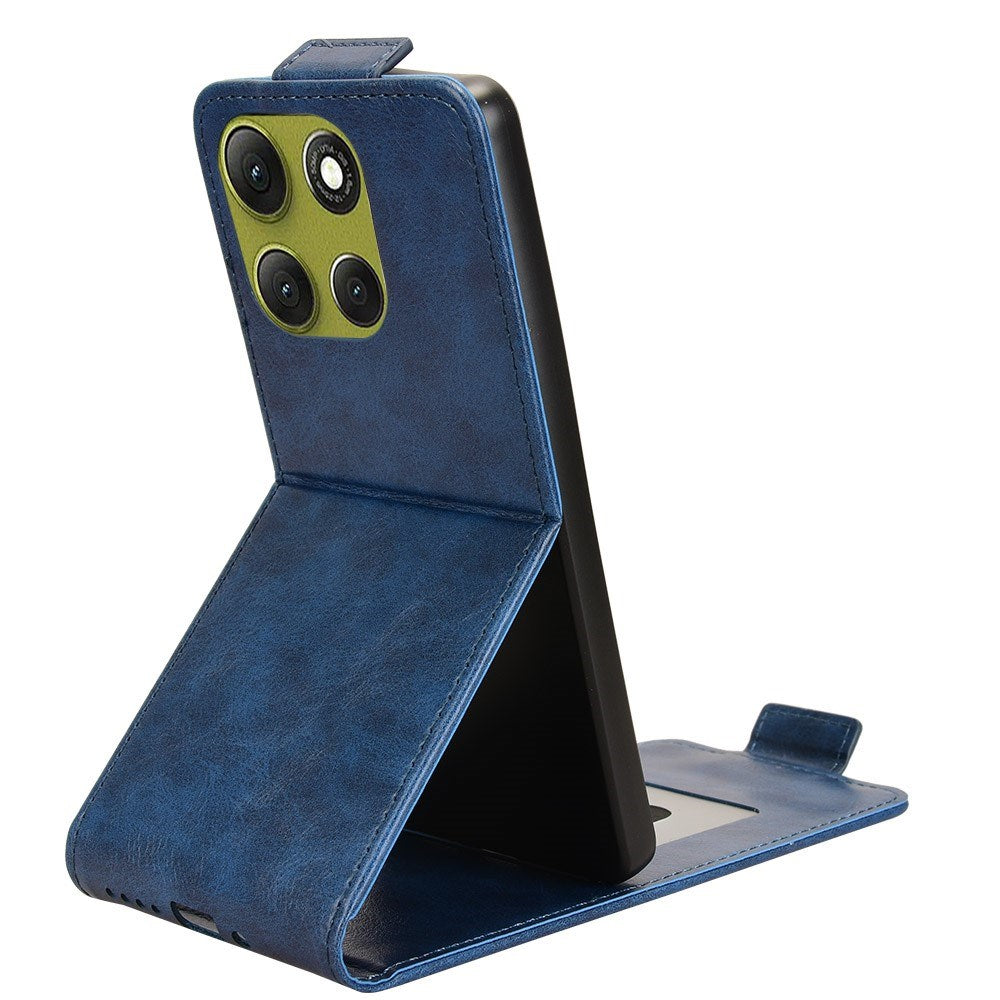 EIDERWOOD Motorola Moto G86 Power Vertical Faux Leather Flip Case with Card Holder & Stand Function - Blue