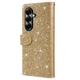 EIDERWOOD Samsung Galaxy Z Fold7 Glitter Flip Case with Wallet & Strap - Gold