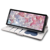 EIDERWOOD Samsung Galaxy Z Fold7 Glitter Flip Case with Wallet & Strap - Silver