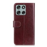 EIDERWOOD Motorola Moto G56 Faux Leather Flip Case with Cardholder & Stand Function - Brown