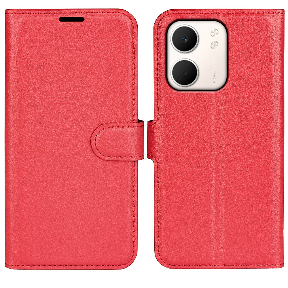 Oppo A5x (5G) / Oppo A5x (4G) EIDERWOOD Leather Flip Case with Card Holder & Stand Function - Red