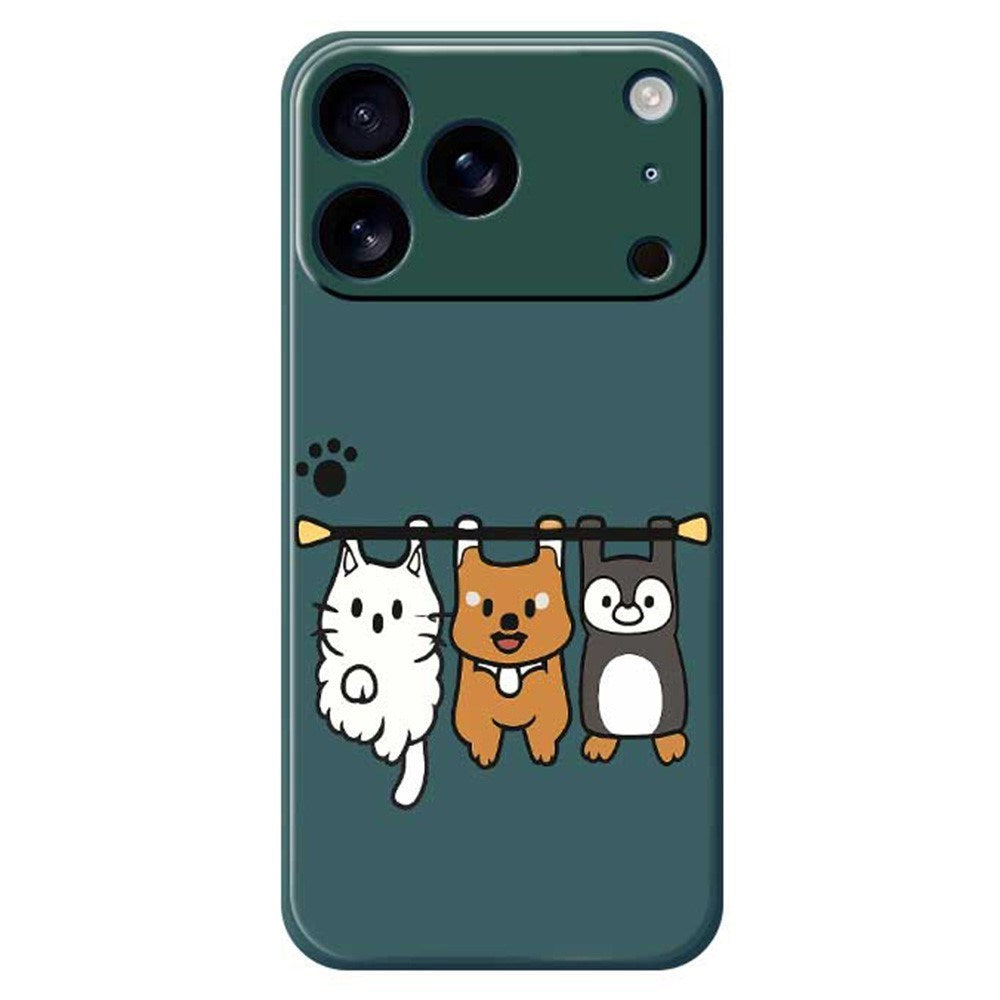 iPhone 17 Pro Flexible Plastic Case with Animal Pattern - Green