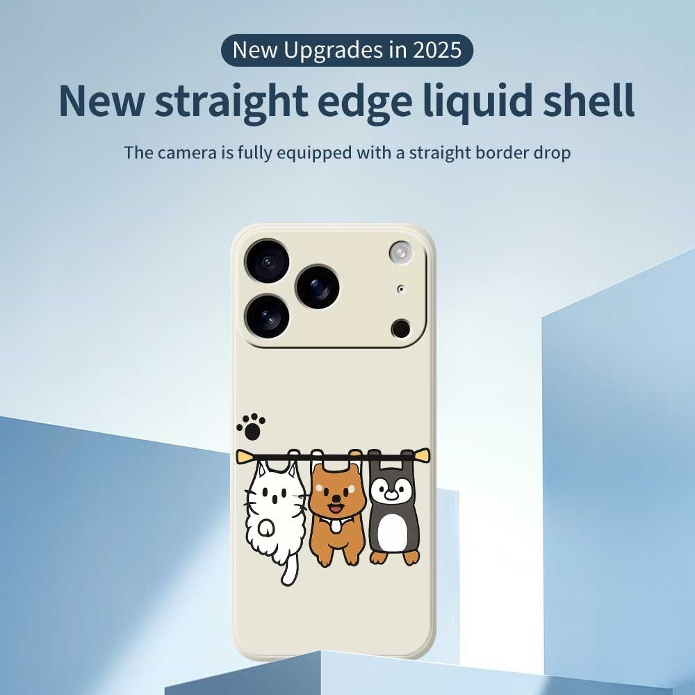 iPhone 17 Pro Flexible Plastic Case with Animal Pattern - Beige