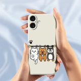 iPhone 17 Flexible Plastic Case with Animal Pattern - Beige