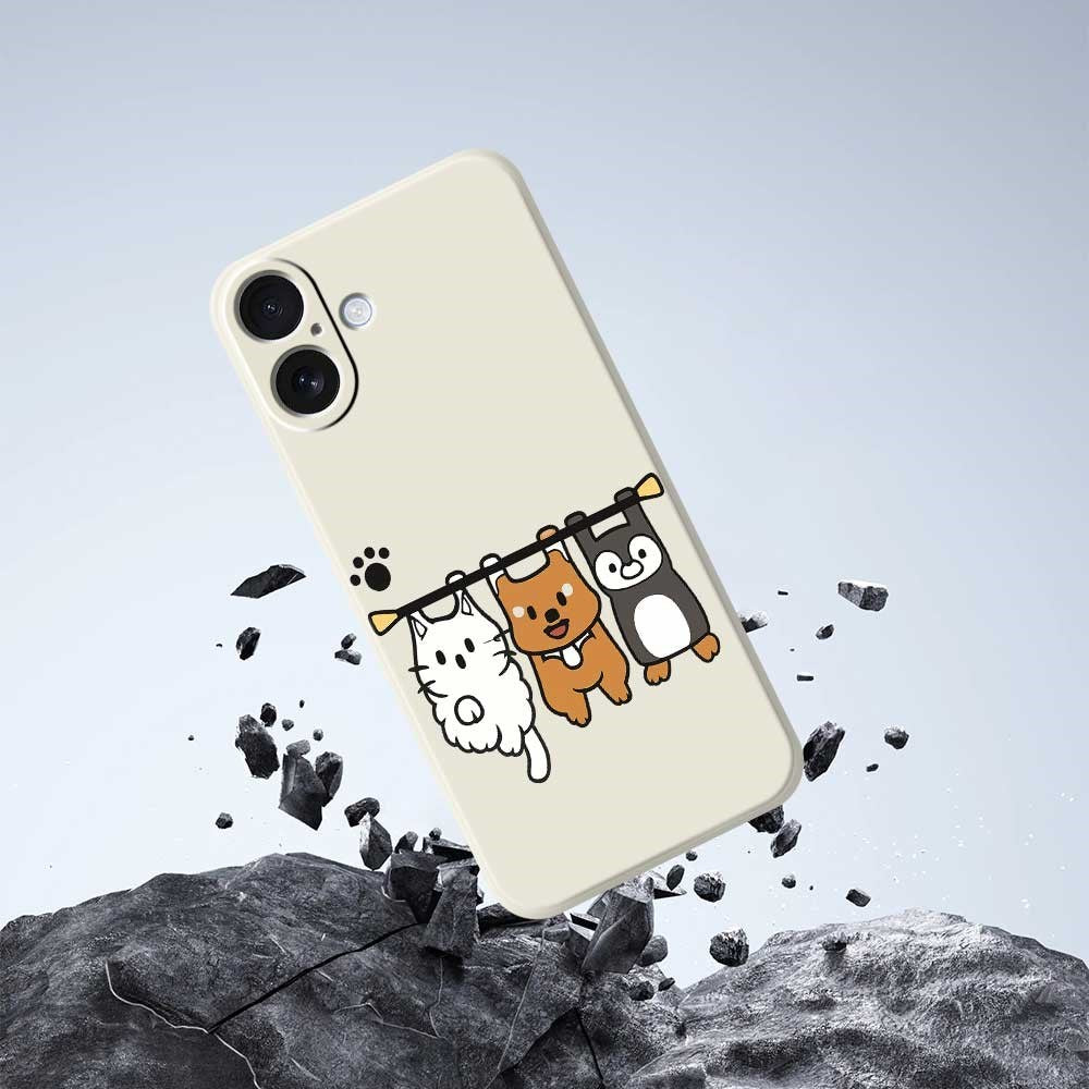 iPhone 17 Flexible Plastic Case with Animal Pattern - Black