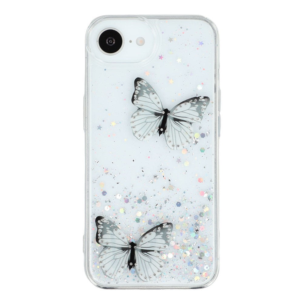 EIDERWOOD iPhone 17e / 16e Flexible Plastic Case with Butterflies - Transparent