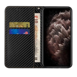 Samsung Galaxy S23 Carbon Flip Cover w. Wallet & Kickstand - Black