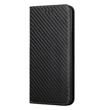 Samsung Galaxy S23 Carbon Flip Cover w. Wallet & Kickstand - Black