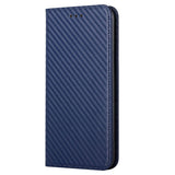 Samsung Galaxy S23 Carbon Flip Cover w. Wallet & Kickstand - Blue