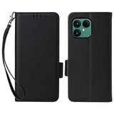 Fairphone (Gen. 6+ / Gen. 6) EIDERWOOD Artificial Leather Flip Case with Strap - Black