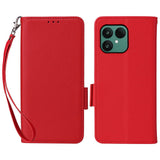 Fairphone (Gen. 6+ / Gen. 6) EIDERWOOD Artificial Leather Flip Case with Strap - Red