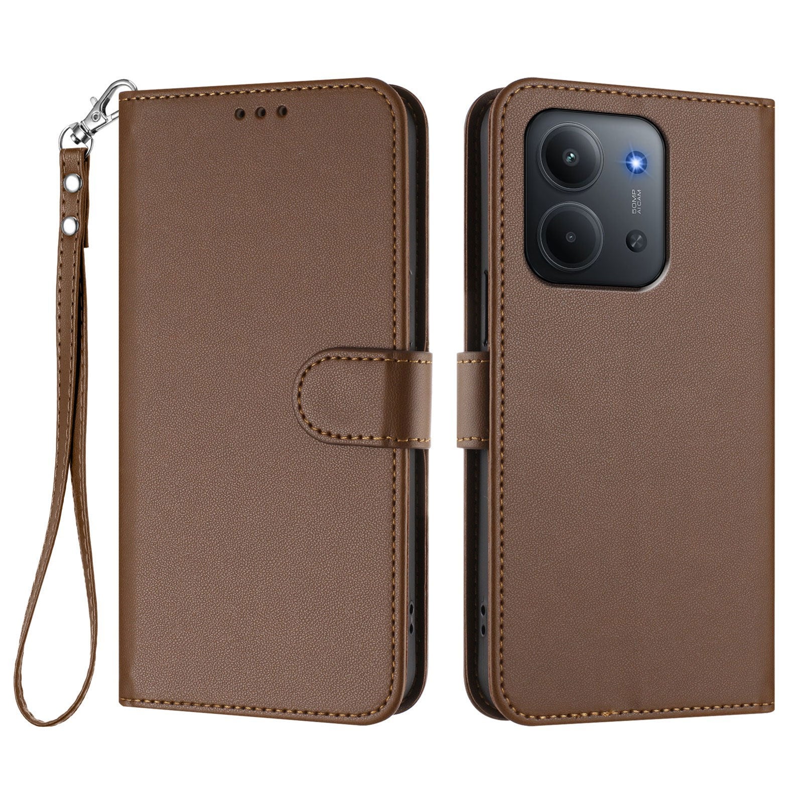 Xiaomi Redmi 15C (5G) / (4G) EIDERWOOD Flip Case with Card Holder & Stand Function - Brown