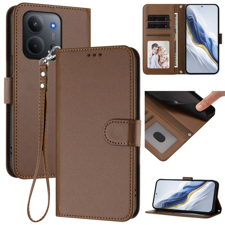 Xiaomi Redmi 15C (5G) / (4G) EIDERWOOD Flip Case with Card Holder & Stand Function - Brown