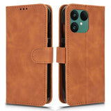 Fairphone 6 EIDERWOOD Faux Leather Flip Case with Card Holder & Stand Function – Brown
