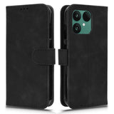 Fairphone 6 EIDERWOOD Faux Leather Flip Case with Card Holder & Stand Function – Black