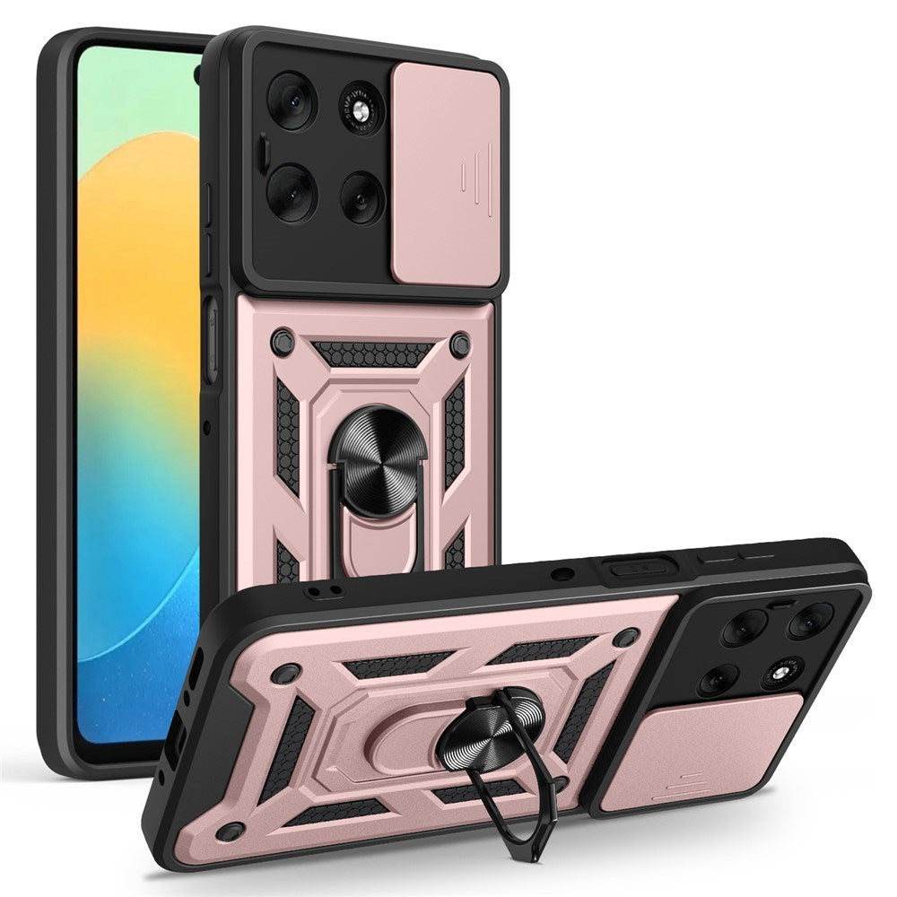 EIDERWOOD Motorola Moto G56 Hybrid Craftsman Case with Kickstand & Cam Slider - Rose Gold
