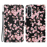 EIDERWOOD OnePlus Nord 5 Faux Leather Flip Case with Card Holder & Strap - Plum Tree with Flowers